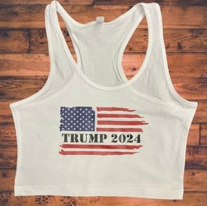 Trump 2024 racerback crop top tank